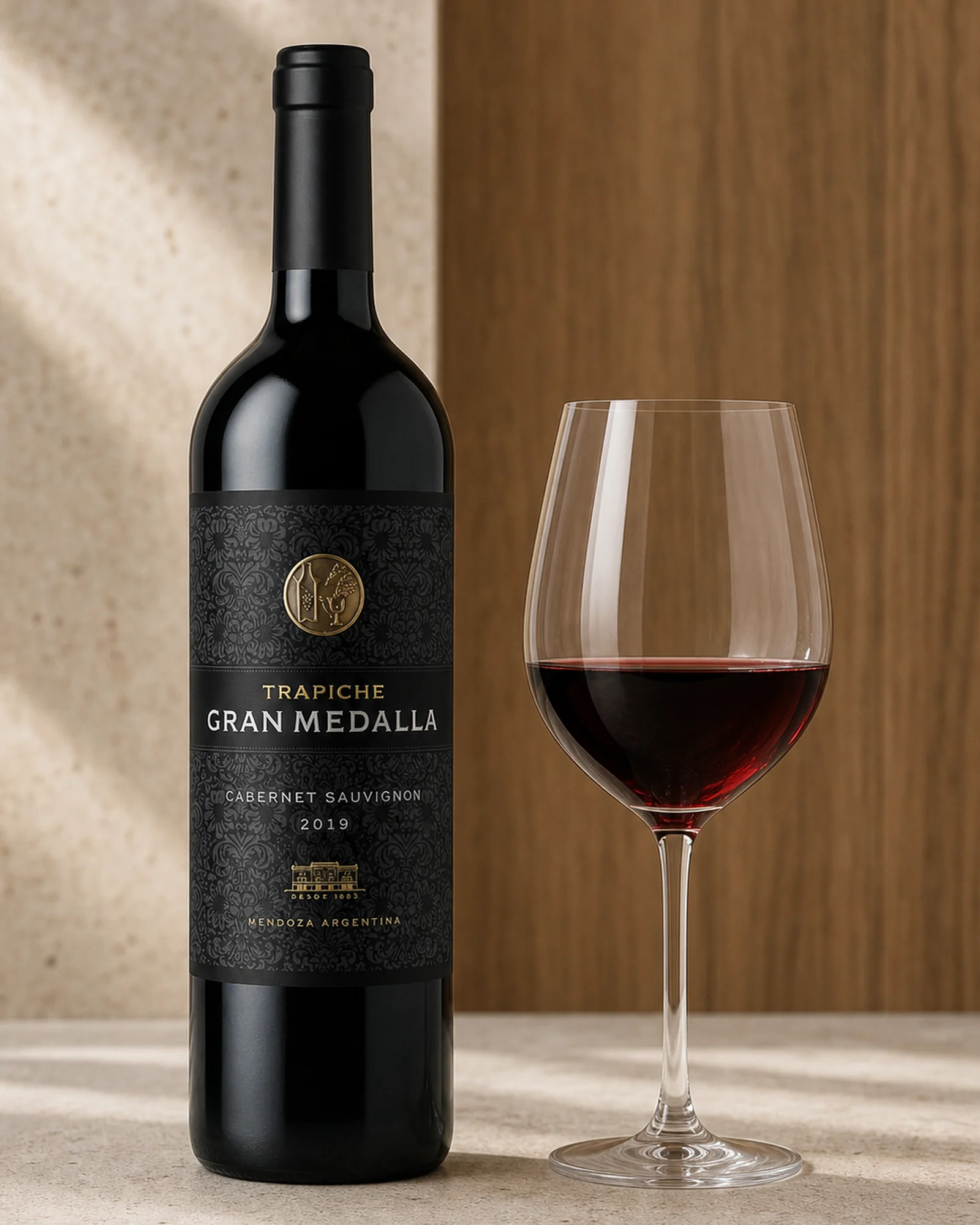 Trapiche Gran Medalla Cabernet Sauvignon 2019 — красное вино каберне совиньон линейки Gran Medalla из Ла Консульта, долина Уко
