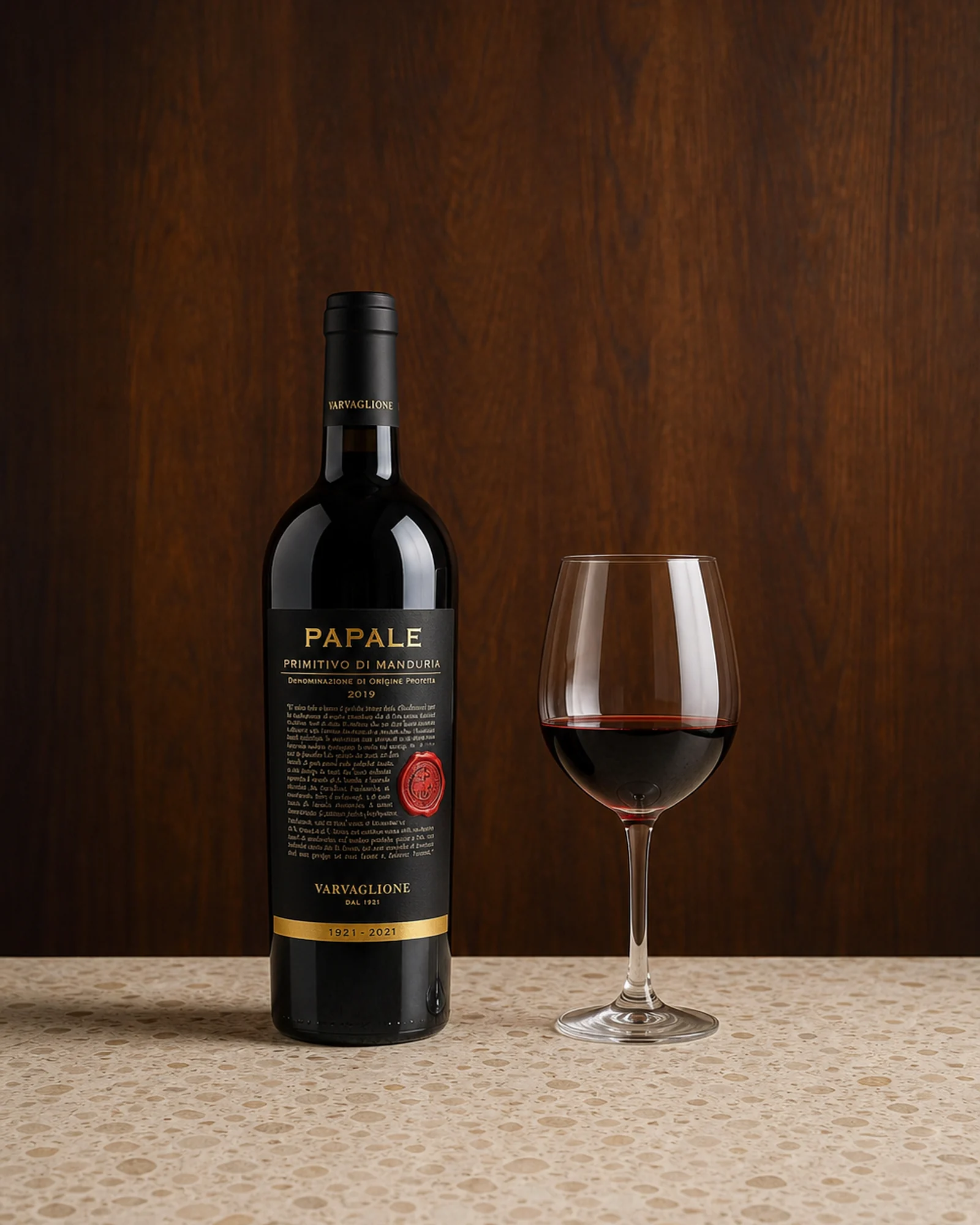 Varvaglione Papale Linea Oro Primitivo di Manduria 2019 — красное Primitivo di Manduria DOP линейки Papale Linea Oro