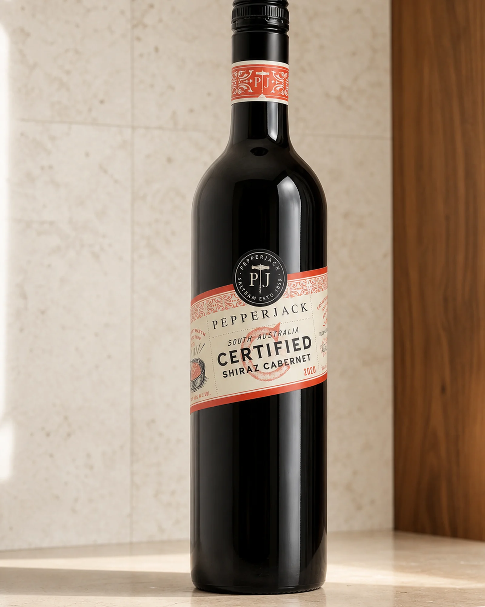 Pepperjack Certified Shiraz Cabernet Sauvignon 2020 — красное купаж шираз-каберне с австралийским сертификатом устойчивости, урожай 2020