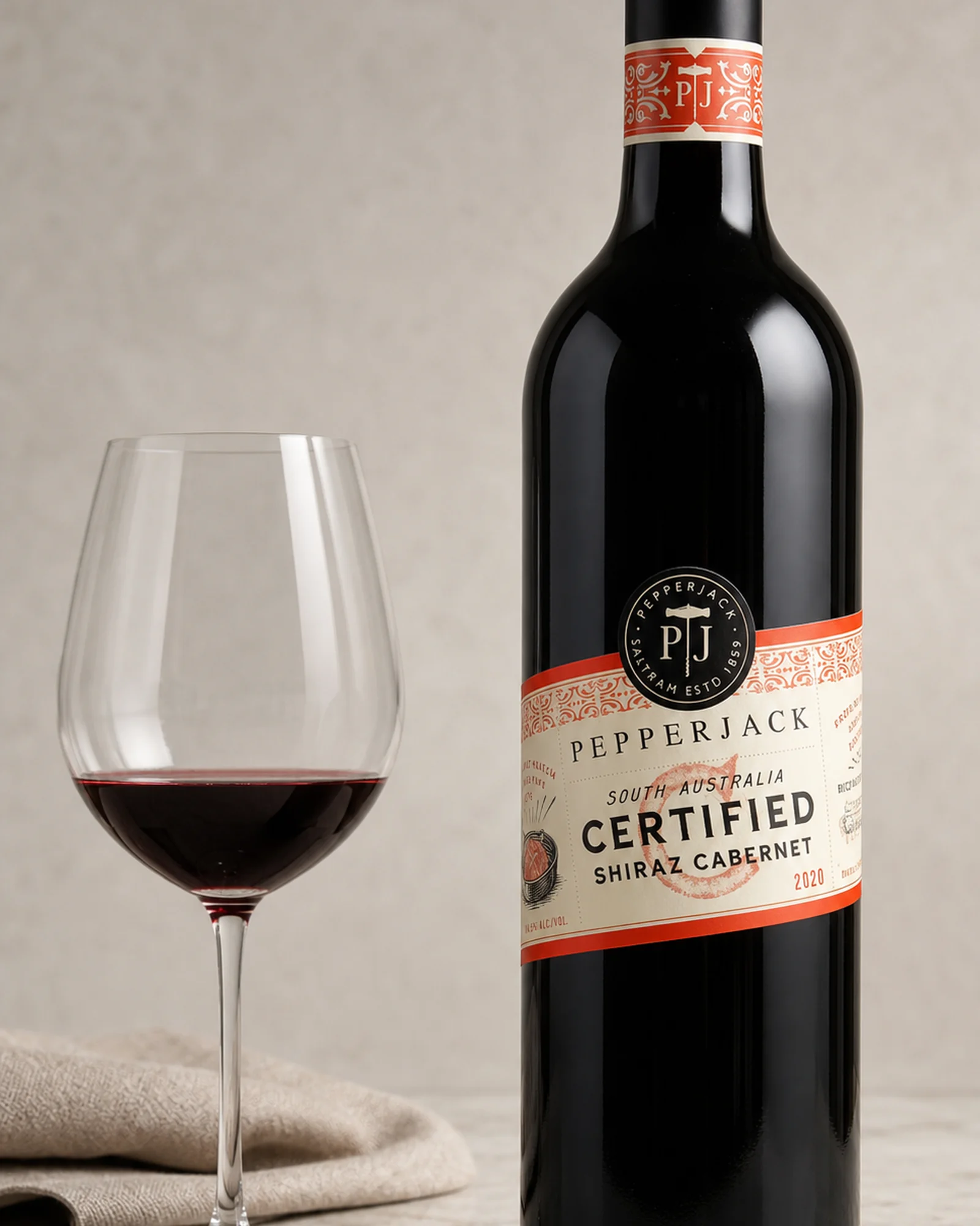 Pepperjack Certified Shiraz Cabernet Sauvignon 2020 — красное купаж шираз-каберне с австралийским сертификатом устойчивости, урожай 2020
