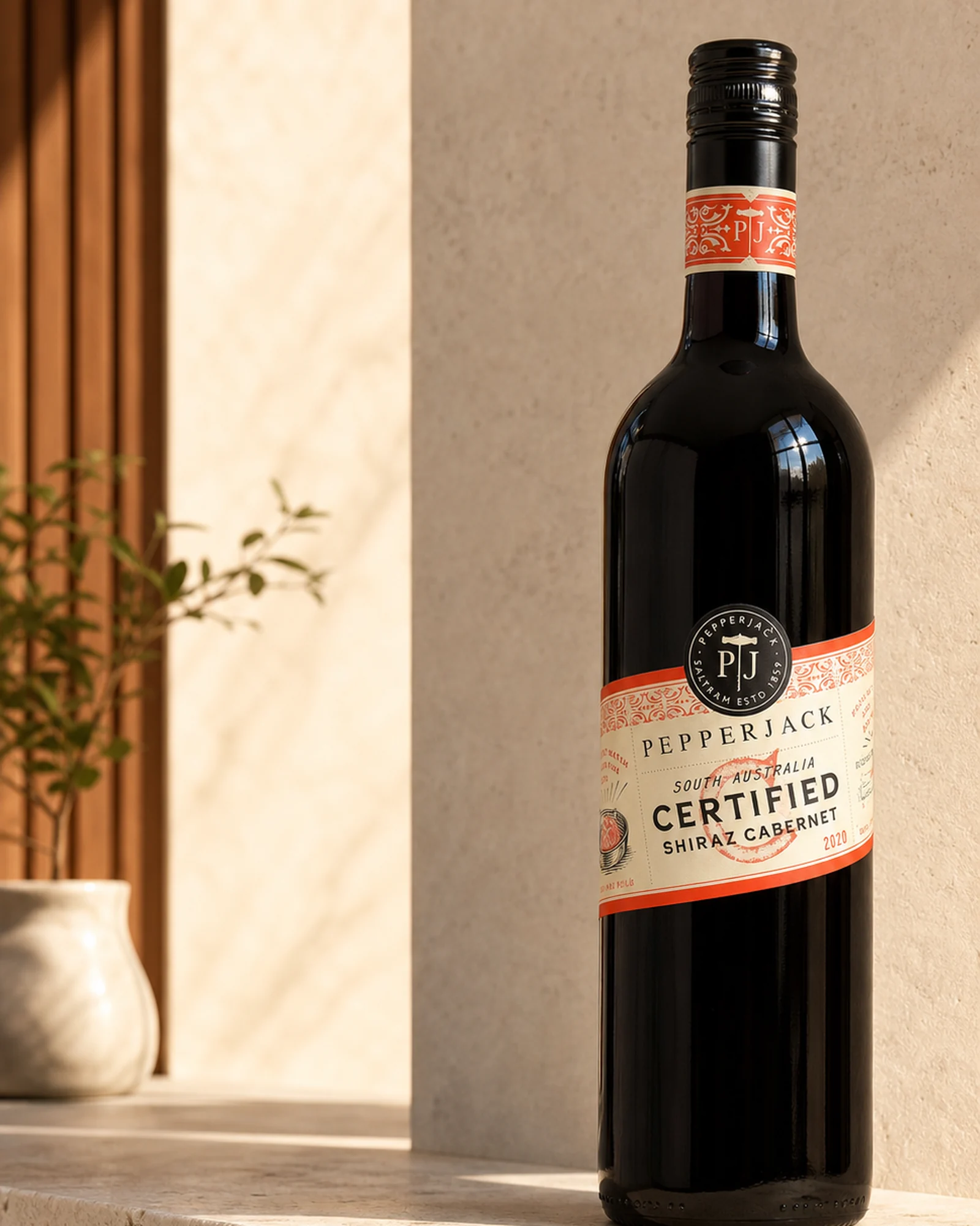 Pepperjack Certified Shiraz Cabernet Sauvignon 2020 — красное купаж шираз-каберне с австралийским сертификатом устойчивости, урожай 2020