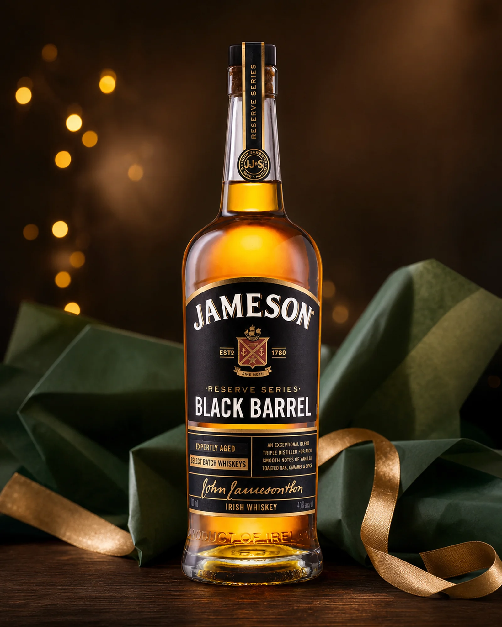 Jameson Black Barrel — ирландский купажированный виски с выдержкой в дважды обугленных бочках