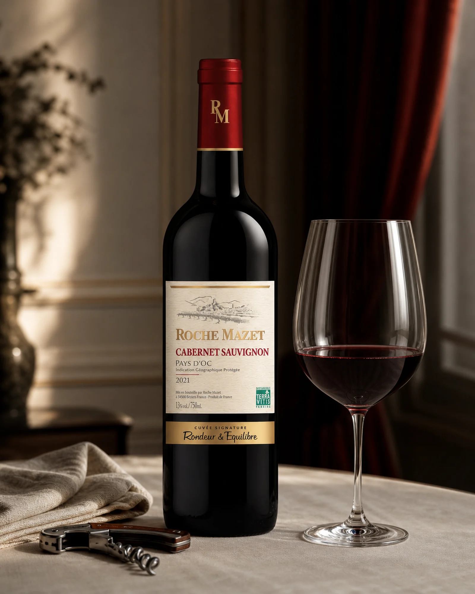 Roche Mazet Cabernet Sauvignon 2021 — красное сортовое вино Pays d'Oc