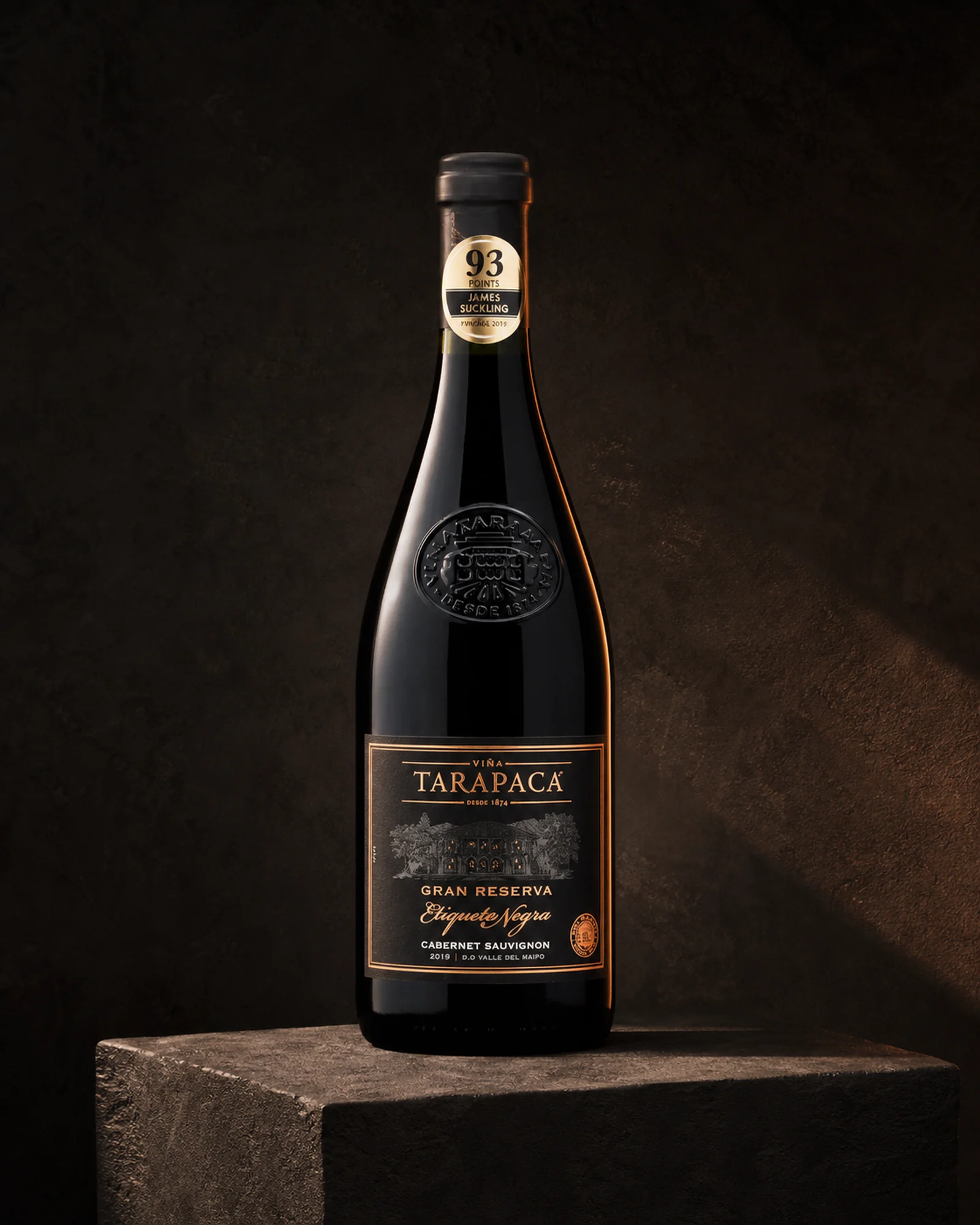 Viña Tarapacá Gran Reserva Etiqueta Negra Cabernet Sauvignon 2019 — чилийское красное вино гранд резерва с чёрной этикеткой