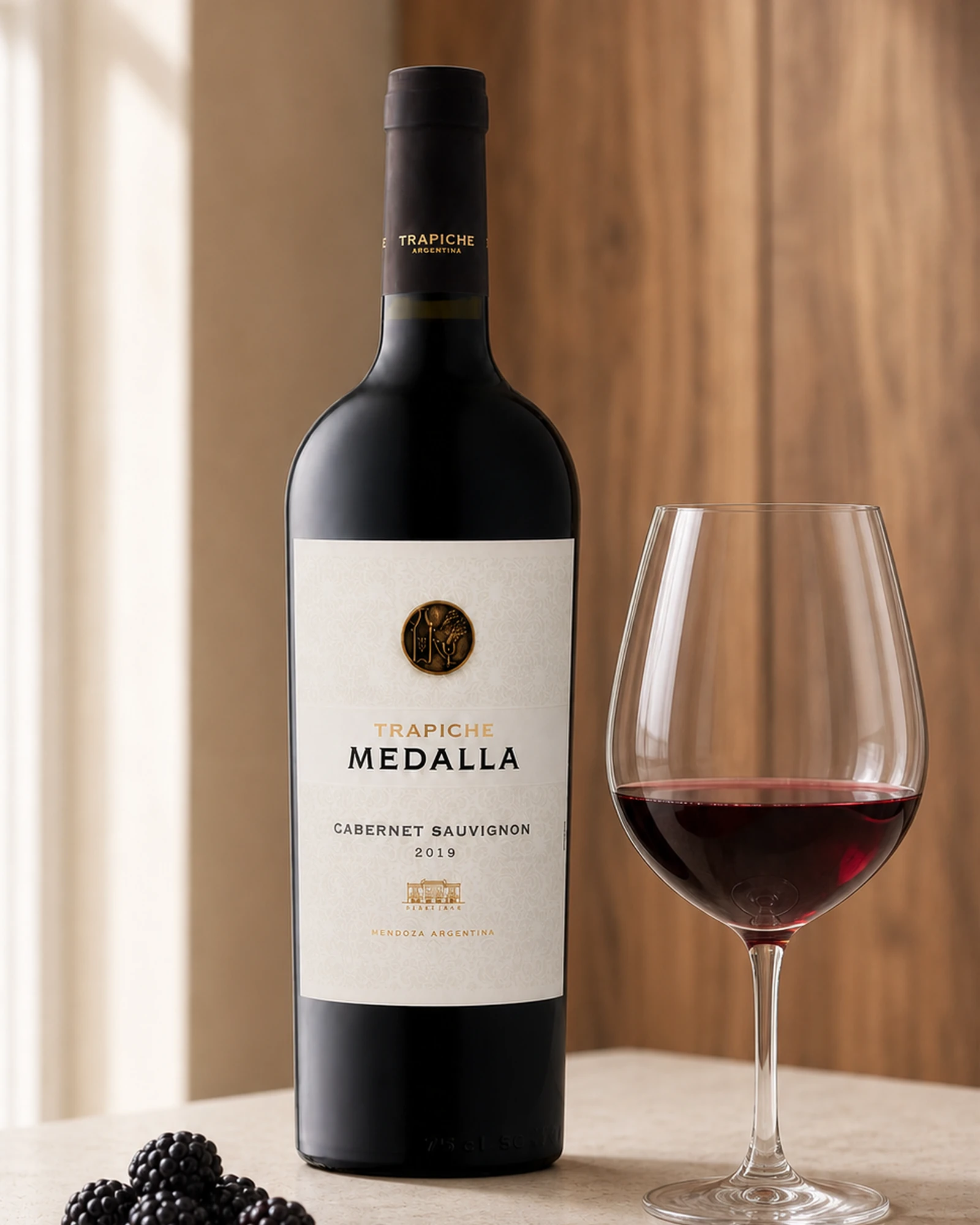 Trapiche Medalla Cabernet Sauvignon 2019 — красное вино линейки Medalla, каберне совиньон, урожай 2019, Мендоса