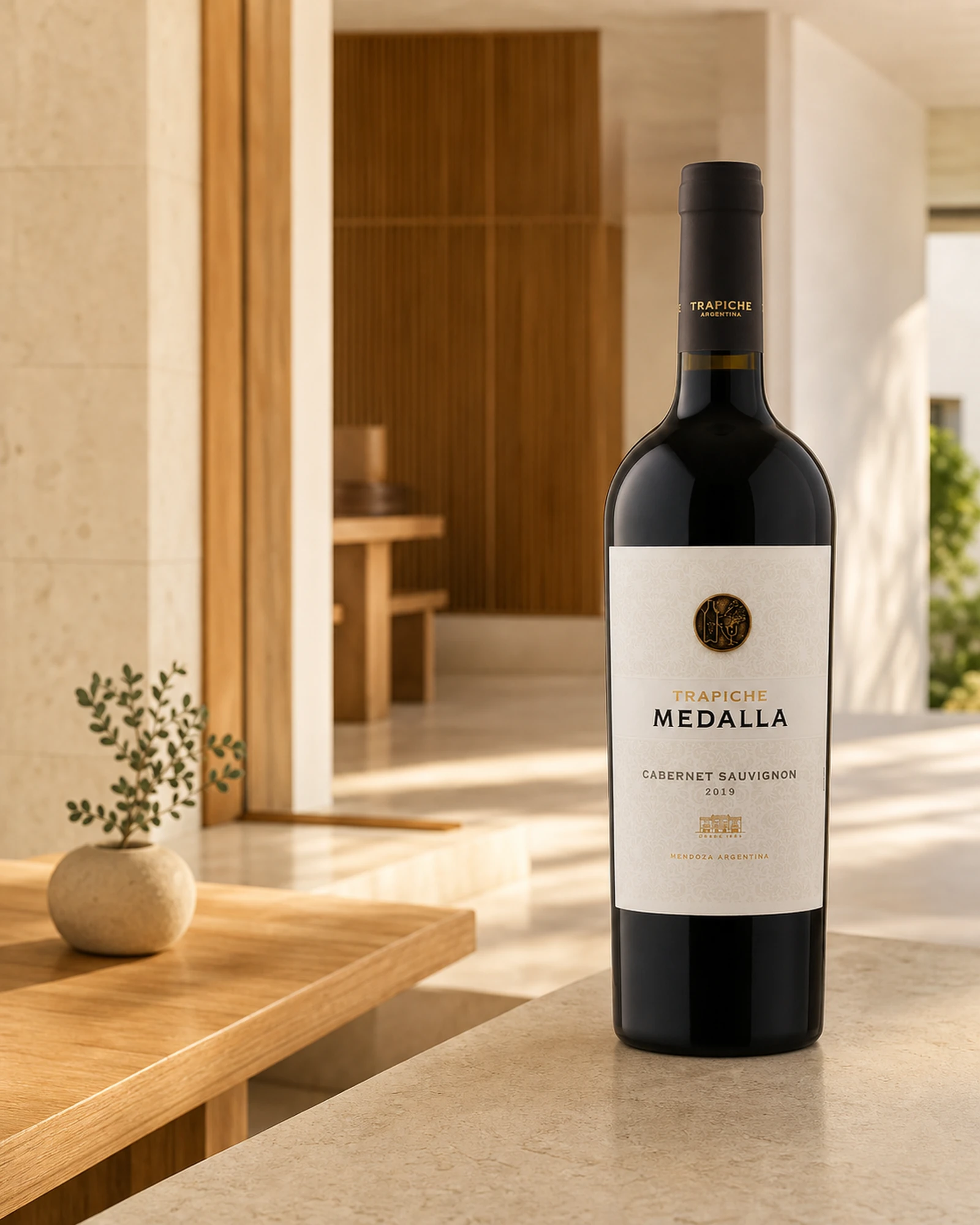 Trapiche Medalla Cabernet Sauvignon 2019 — красное вино линейки Medalla, каберне совиньон, урожай 2019, Мендоса
