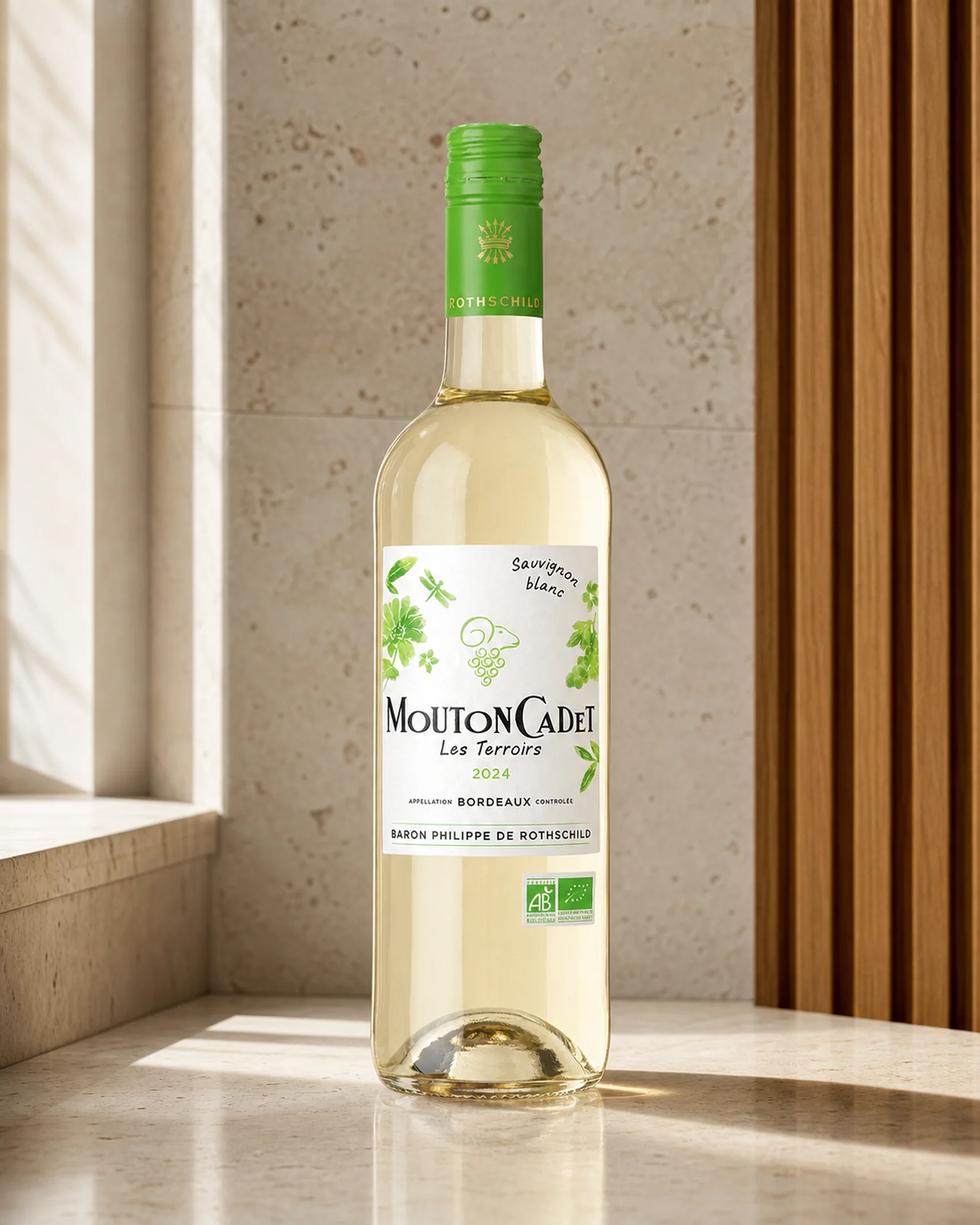 Mouton Cadet Les Terroirs 2024 — органический белый Bordeaux линейки Les Terroirs, 100% совиньон блан