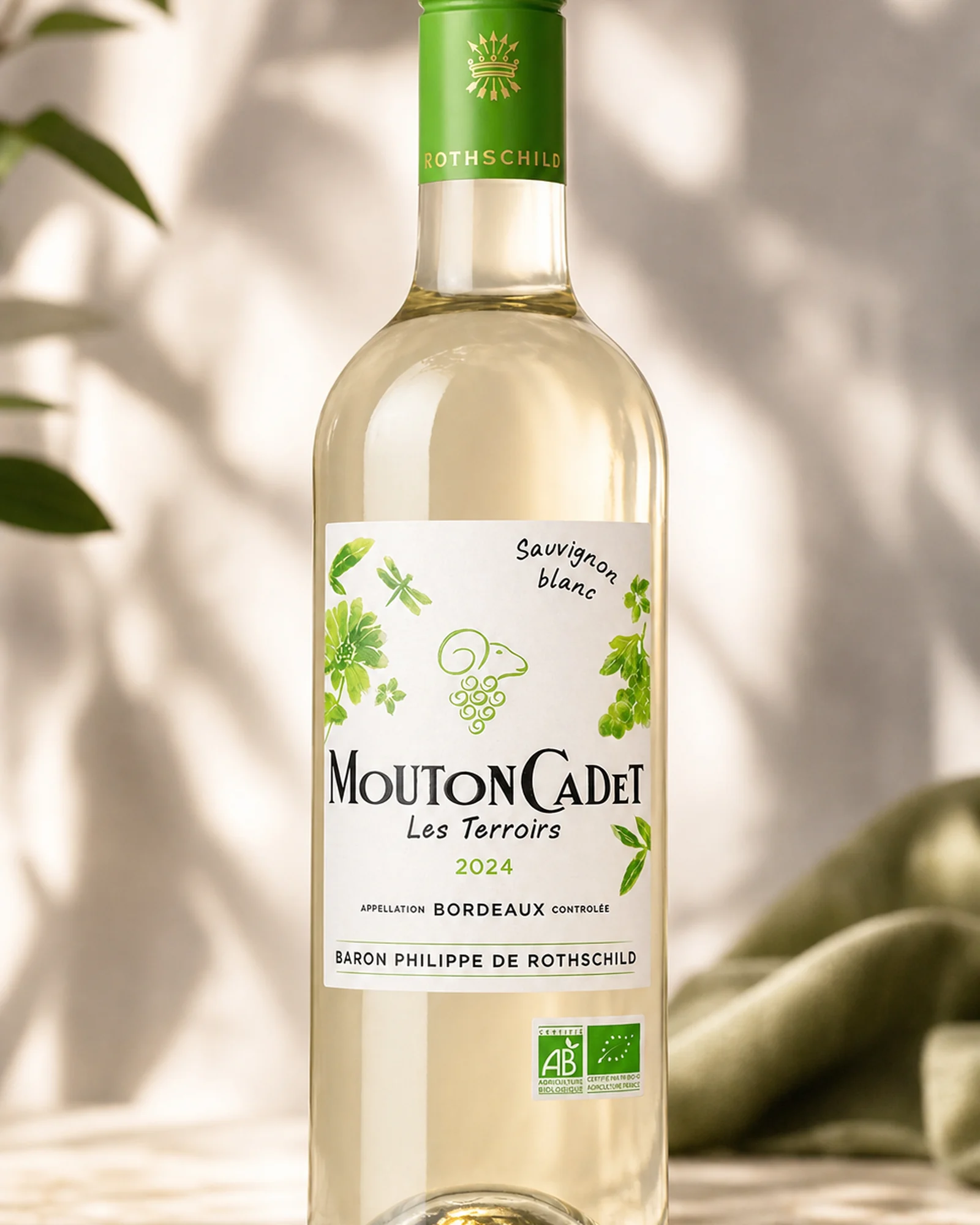 Mouton Cadet Les Terroirs 2024 — органический белый Bordeaux линейки Les Terroirs, 100% совиньон блан