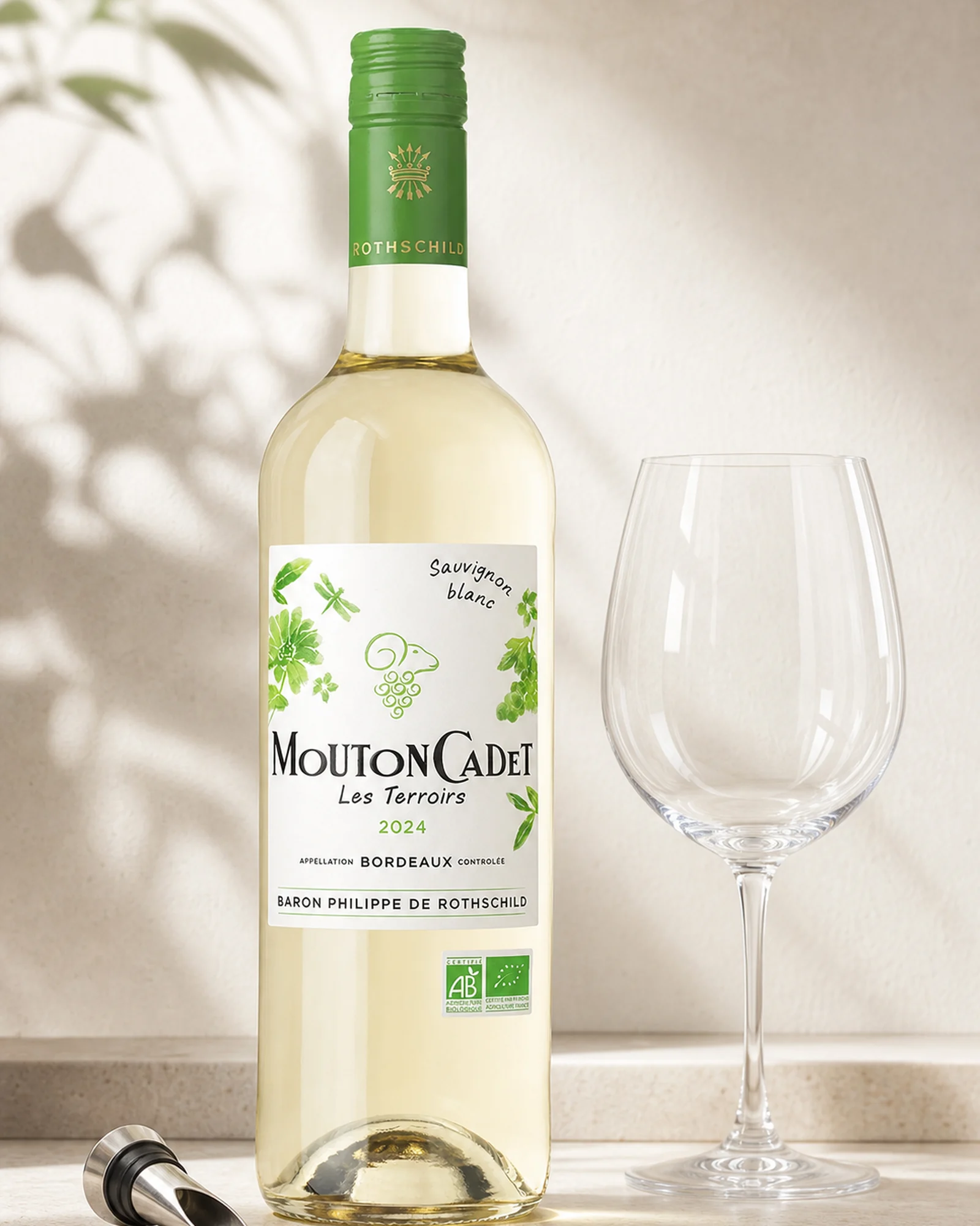 Mouton Cadet Les Terroirs 2024 — органический белый Bordeaux линейки Les Terroirs, 100% совиньон блан