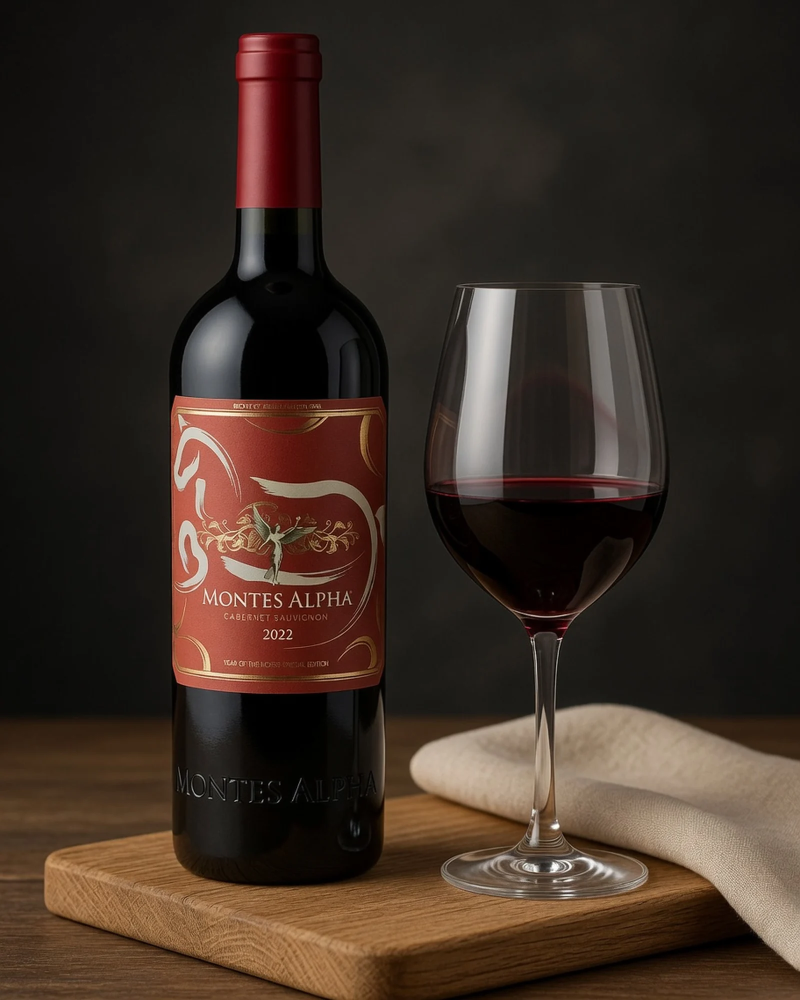 Montes Alpha Cabernet Sauvignon 2022 — красное каберне совиньон линейки Alpha, Чили, урожай 2022