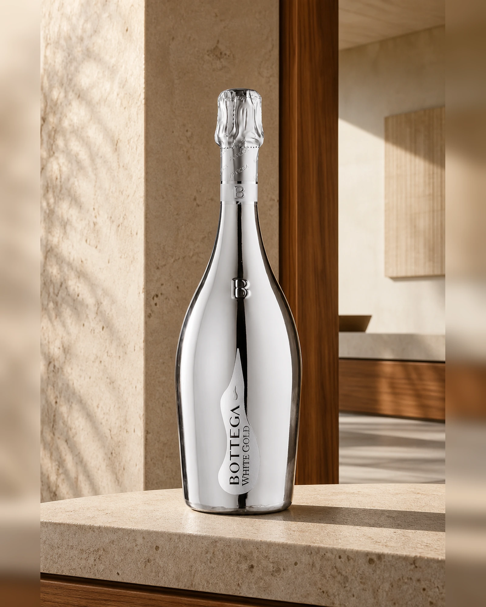Bottega White Gold — игристое Prosecco в белой золотистой бутылке